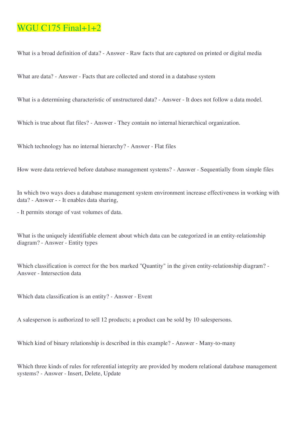 Preview image for WGU C175 Final+1+2 Questions And Answers 2022/2023